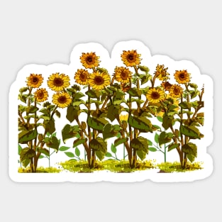 simple nature sunflower garden patterns Sticker